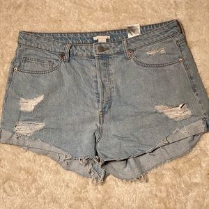 High waisted jean shorts